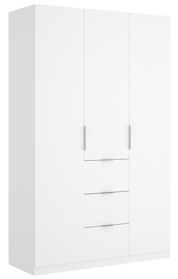 ESSEN Armario 3 puertas 3 contenedores blanco brillo